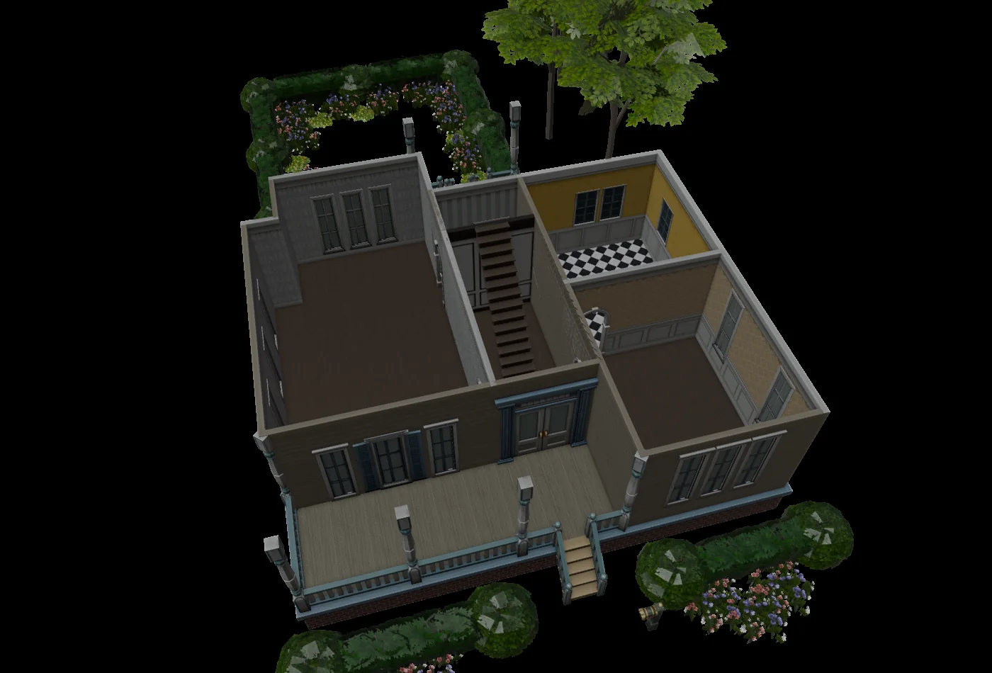 Ground-floor cutaway, rooms and all