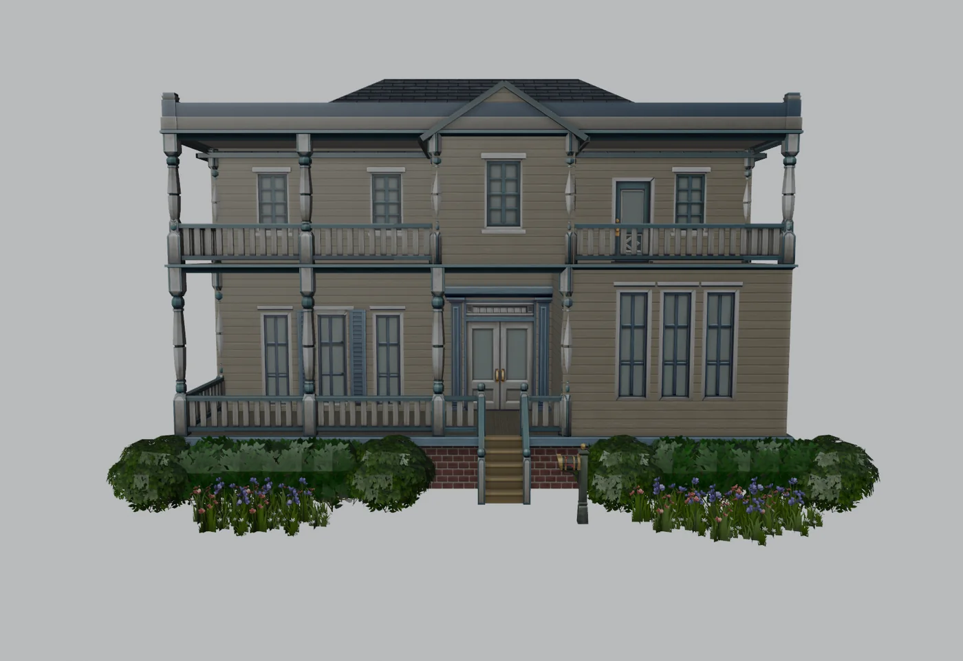 Victorian house, street side