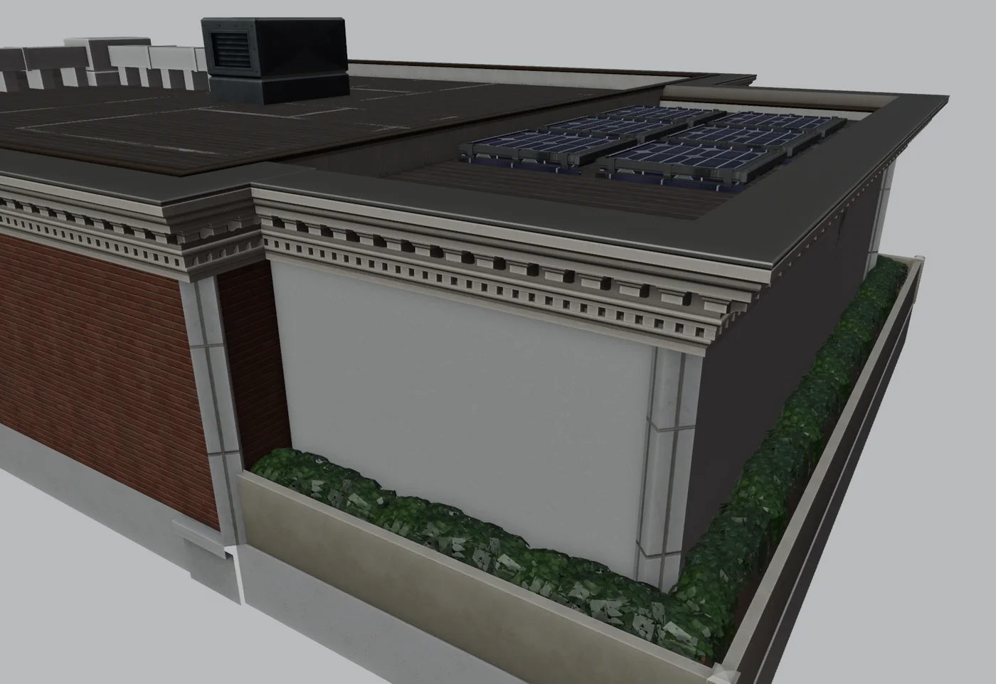 Rooftop trims, parapets and planters